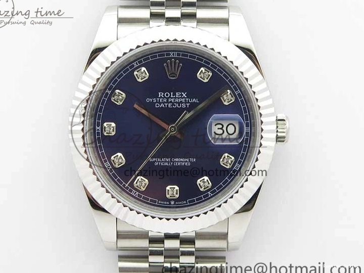 1225 EasyCare DateJust 41mm 126334 SS BP Maker 1:1 Best Edition New Version Blue Crystal Dial on Jubilee Bracelet 3022